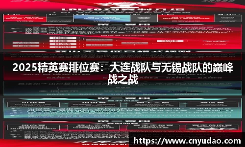 2025精英赛排位赛：大连战队与无锡战队的巅峰战之战