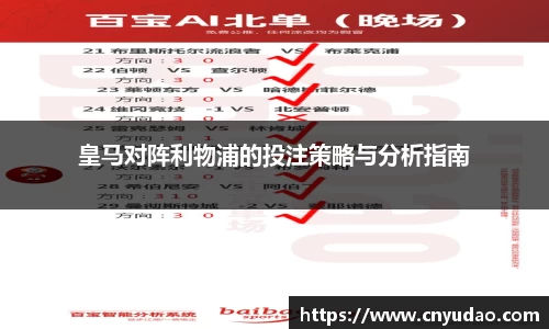 皇马对阵利物浦的投注策略与分析指南